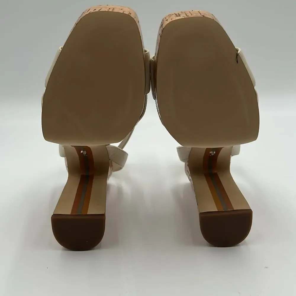 Sam Edelman Cream and Brown Platform Sandals Size 9.5 NWT